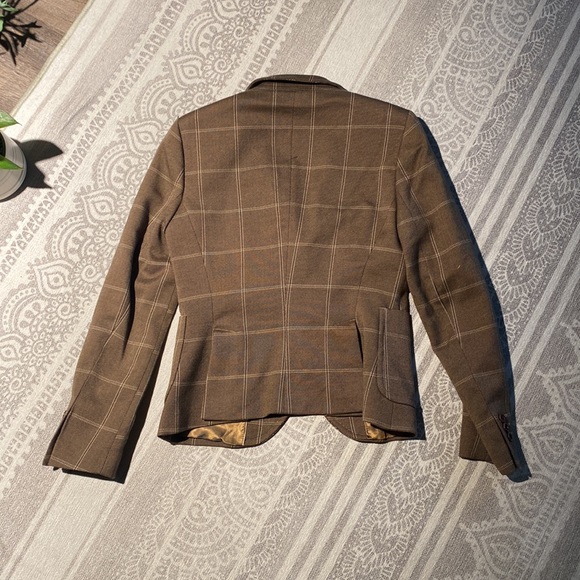 Massimo Dutti Wool Brown Plaid Blazer - Picture 13 of 16